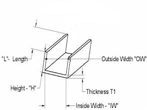 3.50 inch wide u channels